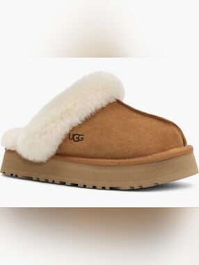 UGG Disquette Platform Slippers Chestnut Women's Shoes Size 8